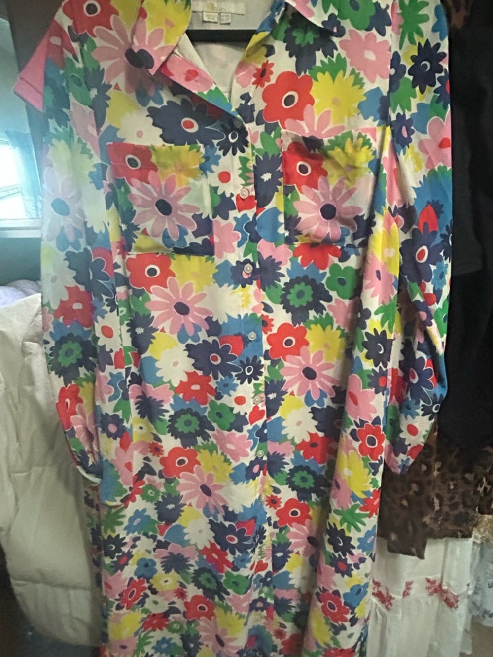 Boden  size 12 Colorful Floral Button-Up Dress